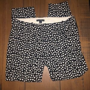 JCrew pants with hearts
